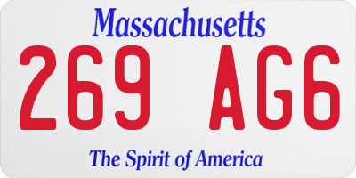MA license plate 269AG6