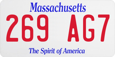 MA license plate 269AG7
