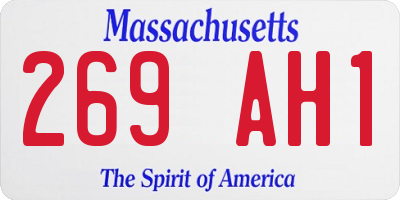 MA license plate 269AH1