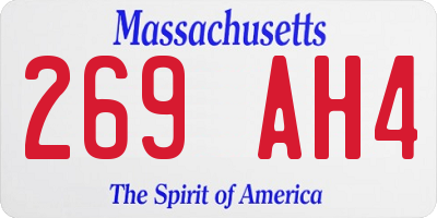 MA license plate 269AH4