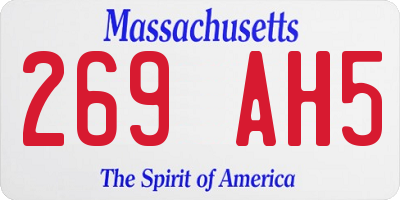 MA license plate 269AH5