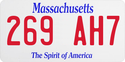 MA license plate 269AH7