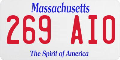 MA license plate 269AI0