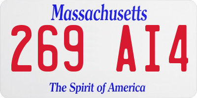 MA license plate 269AI4