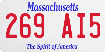 MA license plate 269AI5