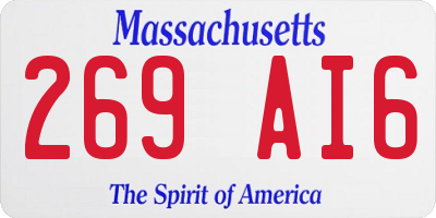 MA license plate 269AI6