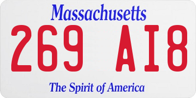 MA license plate 269AI8