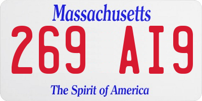 MA license plate 269AI9