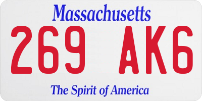 MA license plate 269AK6
