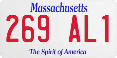 MA license plate 269AL1
