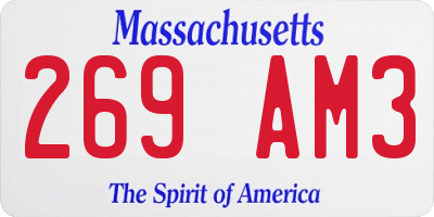 MA license plate 269AM3