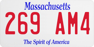 MA license plate 269AM4