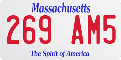MA license plate 269AM5