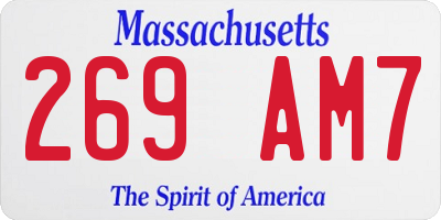 MA license plate 269AM7