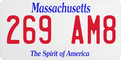 MA license plate 269AM8