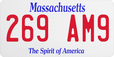 MA license plate 269AM9
