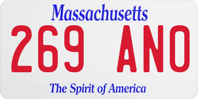 MA license plate 269AN0