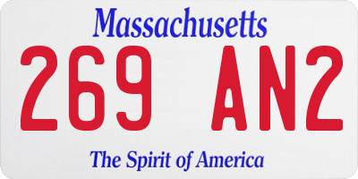 MA license plate 269AN2