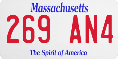 MA license plate 269AN4