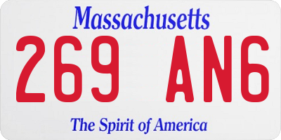 MA license plate 269AN6