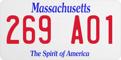 MA license plate 269AO1