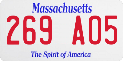 MA license plate 269AO5