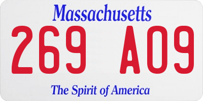 MA license plate 269AO9