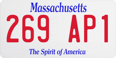 MA license plate 269AP1