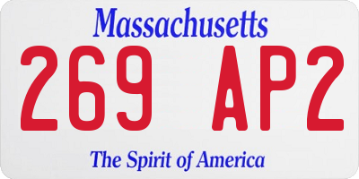 MA license plate 269AP2