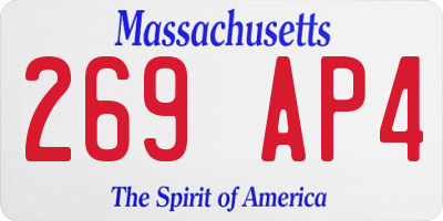 MA license plate 269AP4