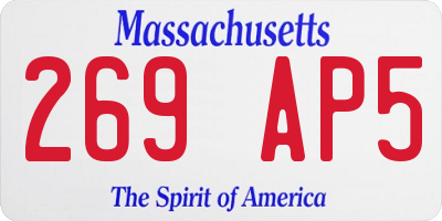 MA license plate 269AP5