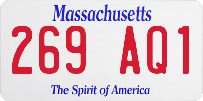 MA license plate 269AQ1