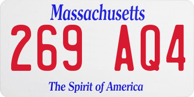 MA license plate 269AQ4