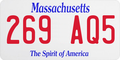 MA license plate 269AQ5