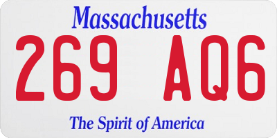 MA license plate 269AQ6
