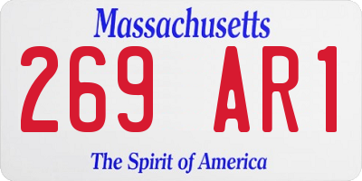 MA license plate 269AR1