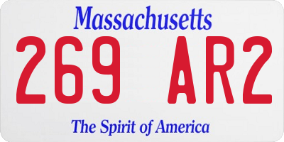MA license plate 269AR2