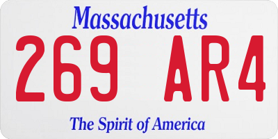 MA license plate 269AR4