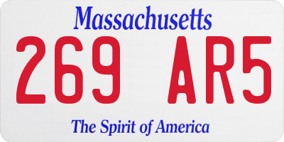 MA license plate 269AR5