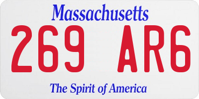 MA license plate 269AR6