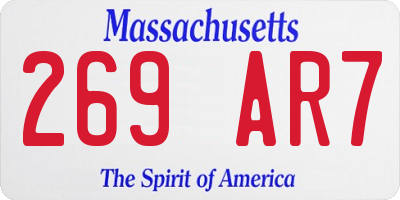 MA license plate 269AR7