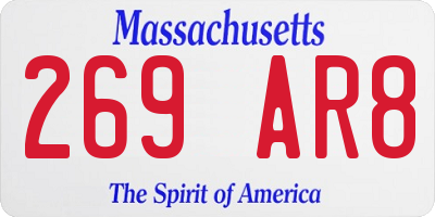 MA license plate 269AR8