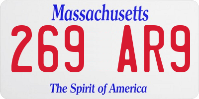 MA license plate 269AR9