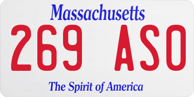 MA license plate 269AS0