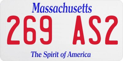 MA license plate 269AS2