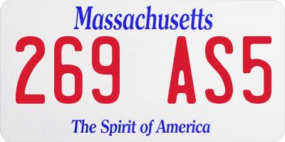 MA license plate 269AS5