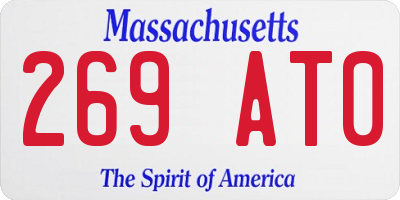 MA license plate 269AT0