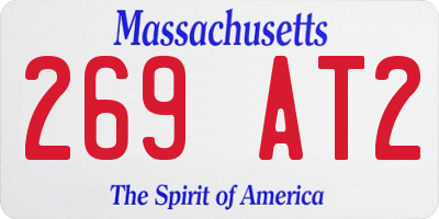MA license plate 269AT2