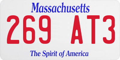 MA license plate 269AT3