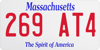 MA license plate 269AT4